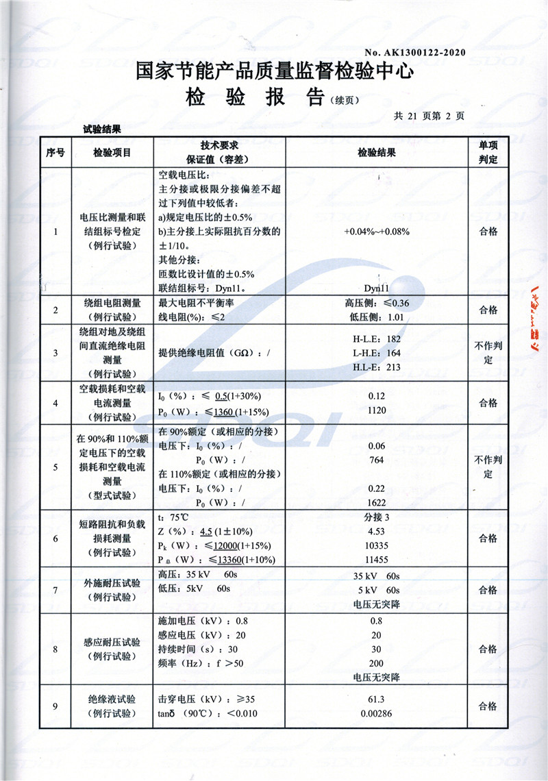 高低压试验报告-S11-1250准格尔准格尔准格尔油浸式变压器-2.jpg